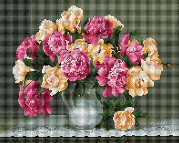 Алмазная мозаика Нежные пионы 40x50 см DBS0017 Brushme 
