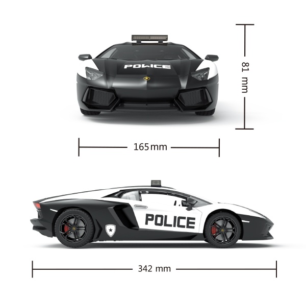 Машинка KS Drive Lamborghini Aventador Police 2.4Ghz чорно-білий 1:24 114GLPCWB