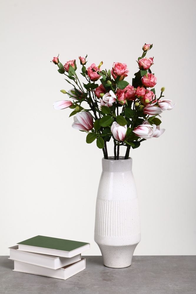 Ваза керамическая Pinsung Ceramics Boko 35,5 см бело-серый градиент PS33351