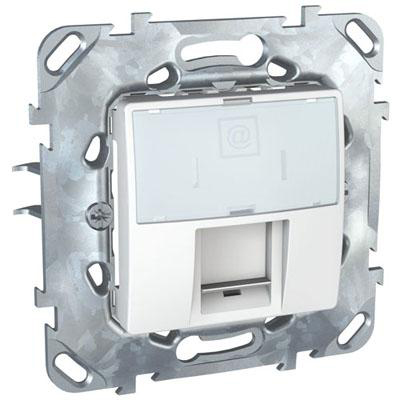Розетка компьютерная Schneider Electric Unica 1хRJ45 КАТ 5Е белый MGU5.421.18ZD