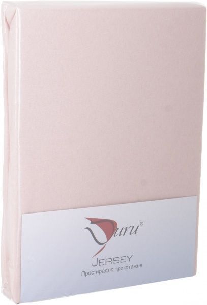 Простынь на резинке трикотажная 180x200 см светло-розовый Durutex 