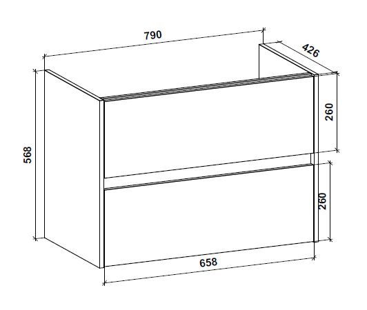 Тумба підвісна Грейд Preference N2 80 МДФ розпилдеревамедовий під ум. Пандора 80