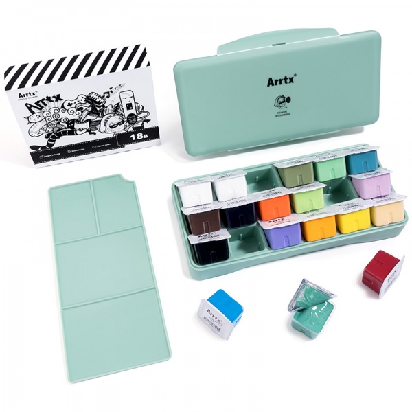 Набір гуашевих фарб AJG-001-18A 18 кольорів 30 мл LC302321 Arrtx