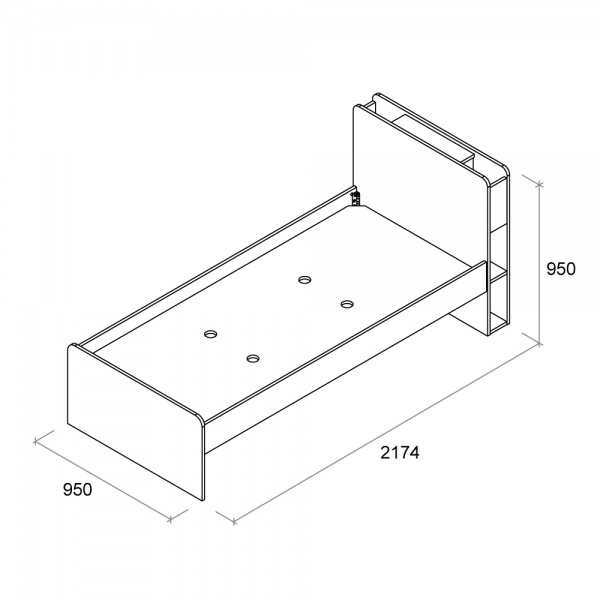 Кровать детская Aqua Rodos Dallas 90x200 см антрацит/севилья 