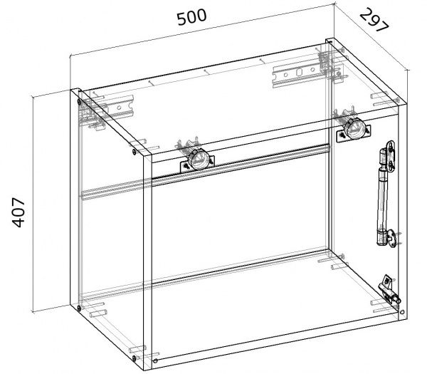 Шкаф верхний дл вытяжки 500x406x300 мм клен 