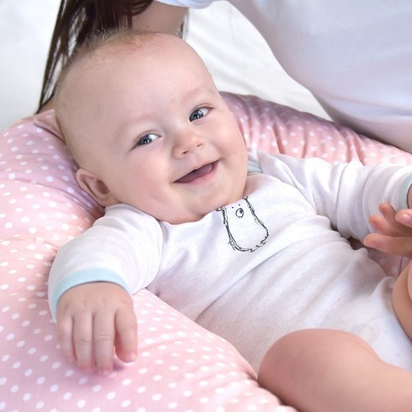 Подушка для годування Standart Dinosaur 35х200 см з карабіном Рожева IDEIA