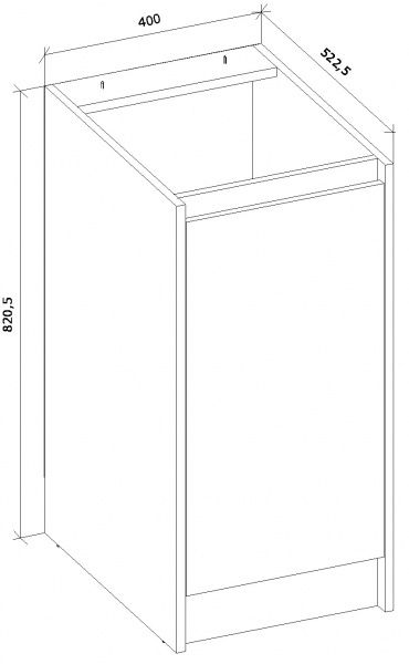 Тумба нижняя МС Идея Лофт Н 40/82/525 бетон Грейд
