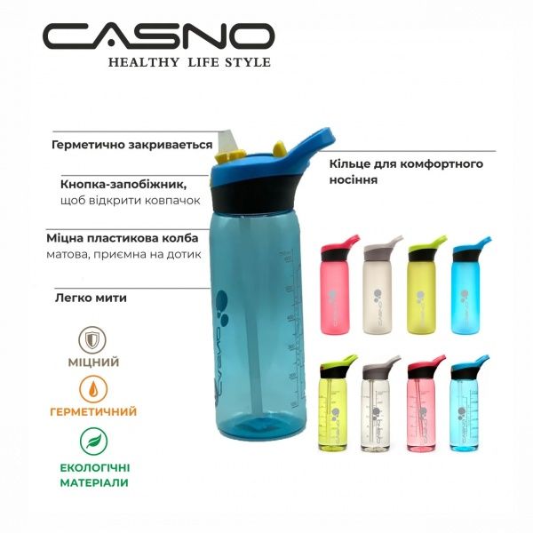 Бутылка для воды 750 мл Casno голубой KXN-1210_Blue
