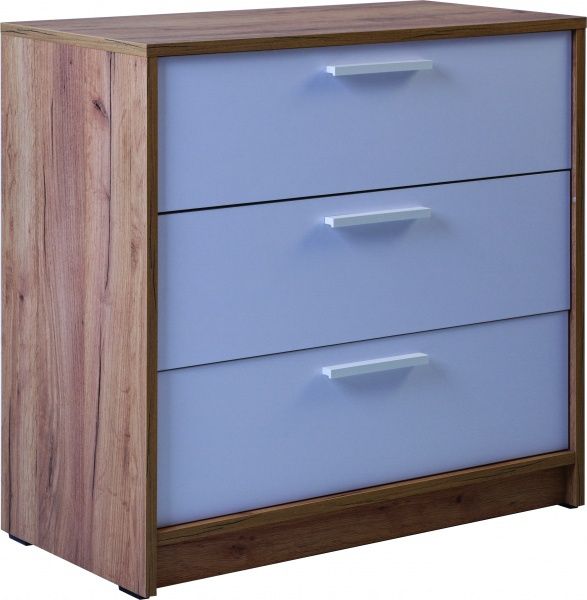 Комод Nowy Styl COTTA 3Ш 710х686х354 дуб золотий/білий 