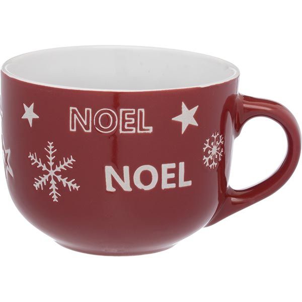 Чашка керамическая Рождественское настроение красная 500 мл