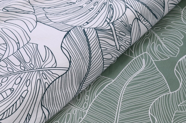 Комплект постільної білизни Laval полуторний зелений із білим Today 