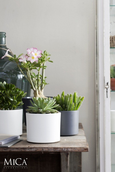 Вазон керамічний Edelman Era 19,5 см круглий 4,1 л світло-сірий/пісочно-сірий (1035830) 