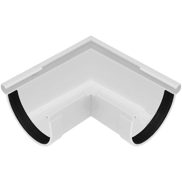 Угол желоба внешний RainWay 90° белый 90 мм