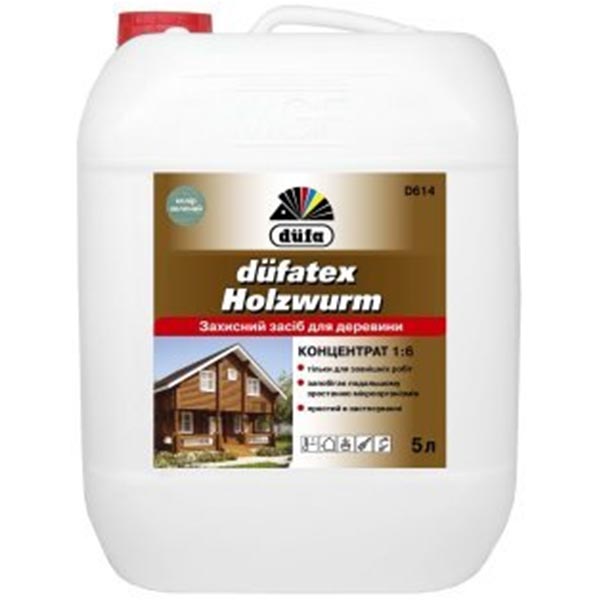 Деревозащитное средство Dufa Dufatex Holzwurm 5 л бесцветный