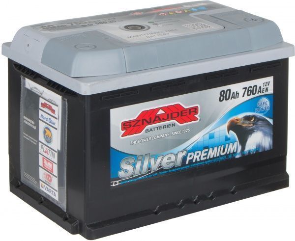 Аккумулятор автомобильный SZNAJDER Silver Premium 6СТ- 80Aз 80А 12 B «+» справа