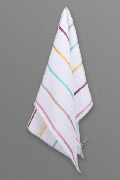 Набор полотенец кухонных Stripe 60x40 см Durutex белый с фиолетовым 