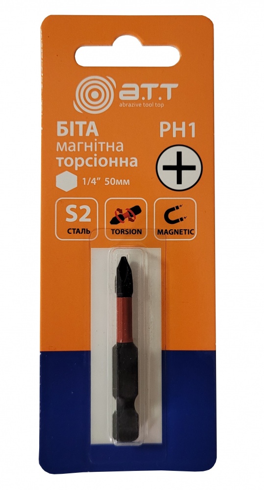 Біта торсіонна A.T.T. магнітна PH1 50 мм 1/4 сталь S2 1 шт.