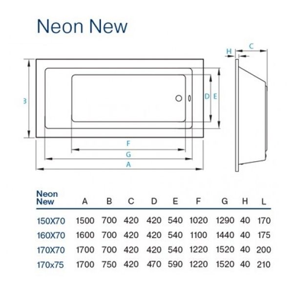 Ванна акриловая Koller Pool Neon new 160х70