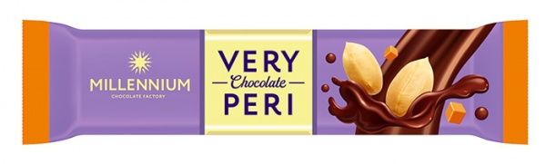 Молочний шоколад Millennium Very Peri з арахісом ізюмом злаковими пластівцями та солоною карамеллю 34 г