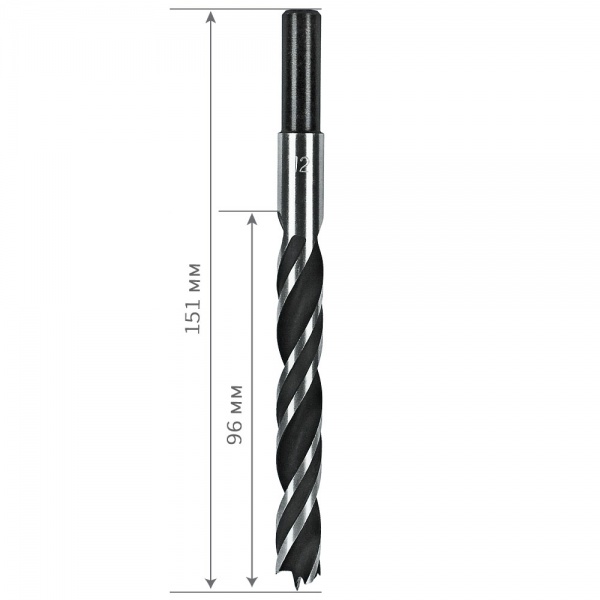 Сверло по дереву S&R Meister 12 х 150 мм 1 шт. 216820120