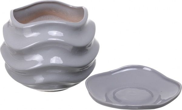 Горщик для квітів Eterna 19х16 см PT 201-16 круглий сіра платина 