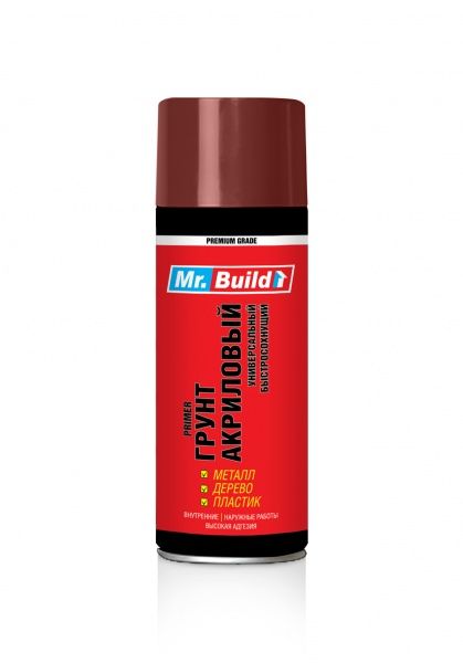 Грунт аэрозольный Mr.Build акриловый красно-коричневый мат 400 мл