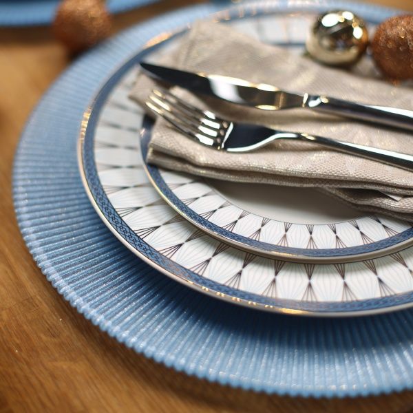 Блюдо Glimmer 33 см блакитне 