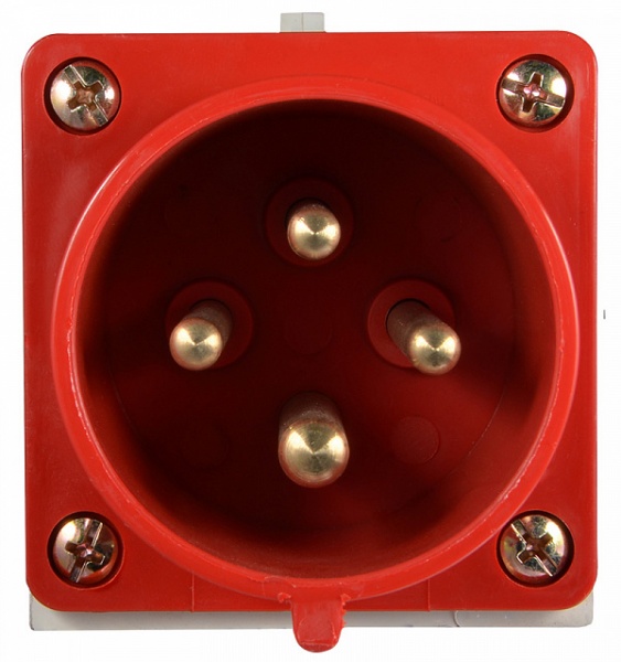 Вилка стационарная с заземлением АСКОУКРЕМ ВС 32А/4 3Р+РЕ (524) красно-белый