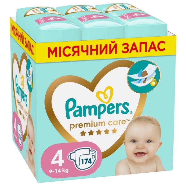 Підгузки Pampers Premium Care 4 9-14 кг 174 шт.