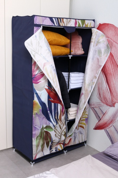 Гардероб текстильний Flowers з кишенями 1600х880х450 мм мульті