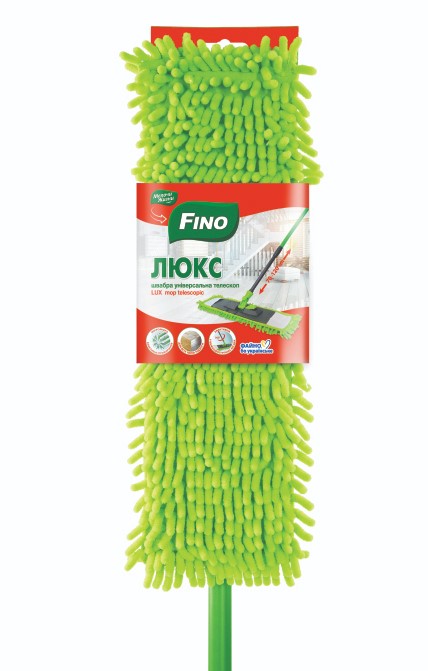 Швабра плоская для пола Fino универсальная телескопическая Люкс 120 см зеленый