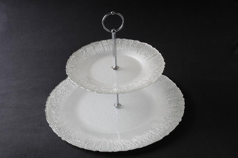 Фруктовница двухъярусная Dekor Cam Flash 32,5/21,5 см белый