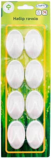 Крючок мебельный  Arino Arino СК6 8 шт белый