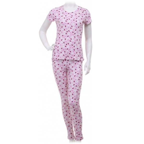 Пижама женская Flis clothes Сердечко р. M розовый с рисунком