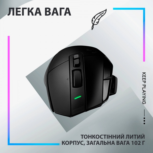 Мишка бездротова Logitech G502 X Lightspeed black (910-006180) 