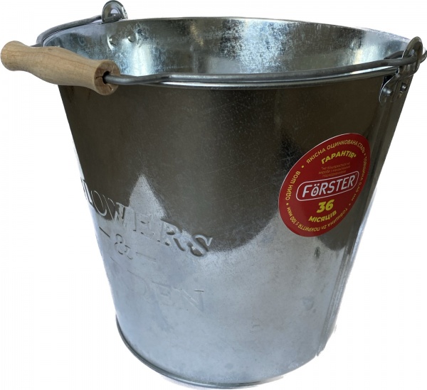 Ведро Forster с деревянной ручкой оцинкованное 12 л V2212WM 