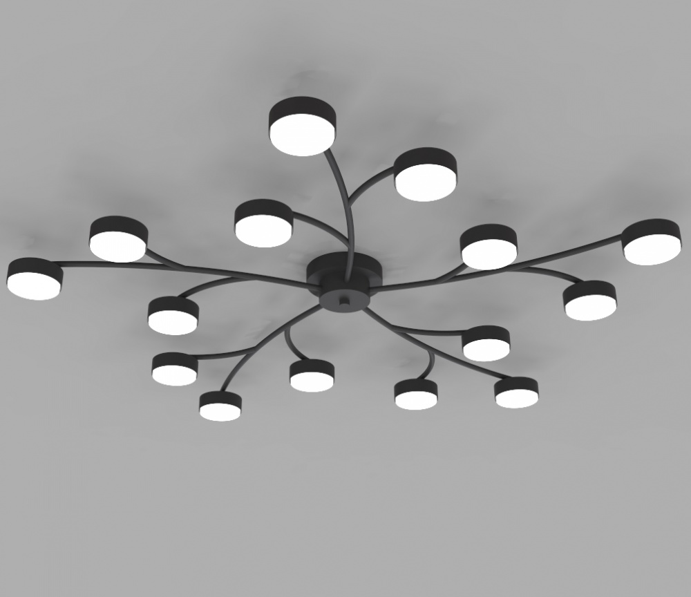 Люстра стельова Hopfen STARK SKOG-GX-15 BK 15xGX53 чорний