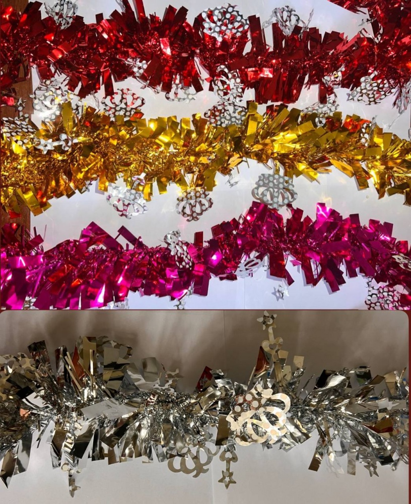 Дощик новорічний Long Dragon LD25-014 9 см 2 м в асортименті