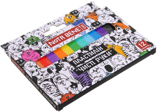 Пластилін Чисті руки 12 кольорів Nota Bene