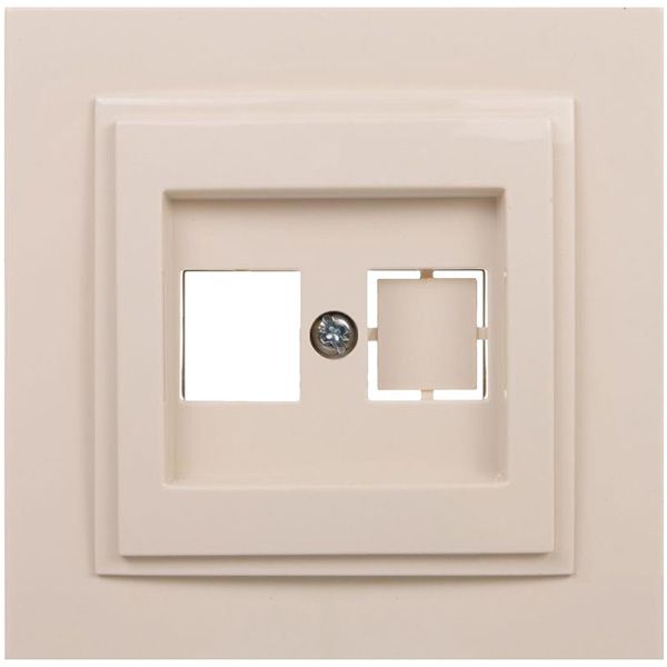 Розетка компьютерная с заземлением Mono Despina без шторок без крышки кремовый 102-170005-150