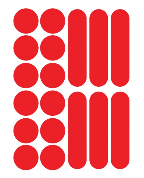 Світловідбивна наліпка LOOM Кола та лінії LM-10068-red для твердих поверхонь