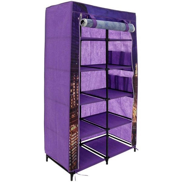 Гардероб текстильний City and Lights 1560х870х460 мм фіолетовий 