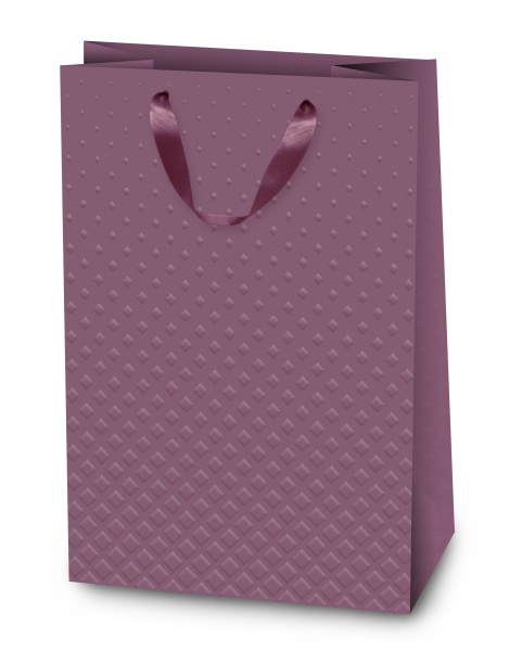 Пакет подарунковий 38х28х12,5 бордо ромбики