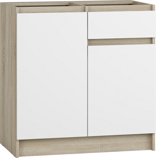 Тумба нижняя МС Снежана 80х82х46,9 см, (1+1+1) белый Грейд