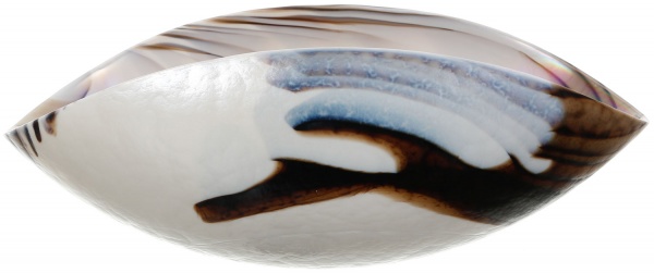 Фруктовница Yalos Murano FILIGRANA MONE 23 см слоновая кость с коричневой филигранью и перламутровым эффектом 