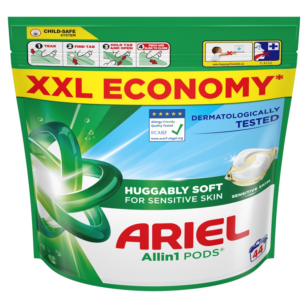 Капсулы для машинной стирки Ariel Все-в-1 Для чувствительной кожи 44 шт.