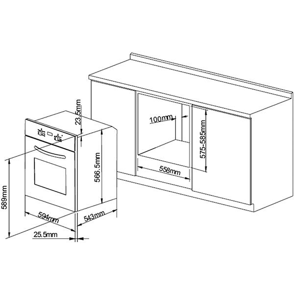 Духовой шкаф электрический Pyramida F 80 ME GBL black