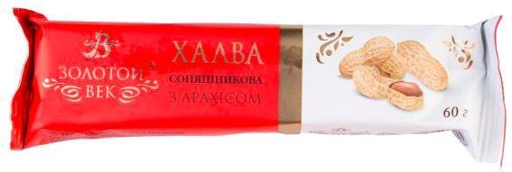 Халва Zolotoi Vek подсолнечная с арахисом 60г