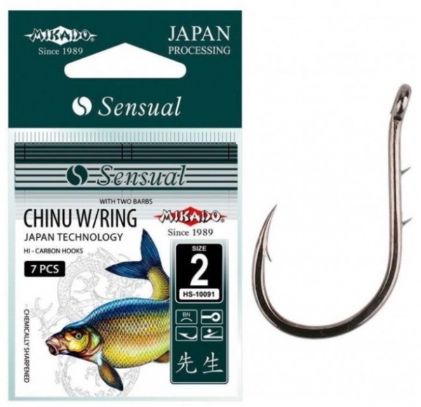 Крючки Mikado SENSUAL CHINU WITH BARBS (ВУШКО) (BLACK NICKEL) №10 10 шт.