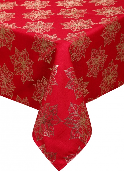 Скатерть Noel 140x220 см красный с золотым Luna 